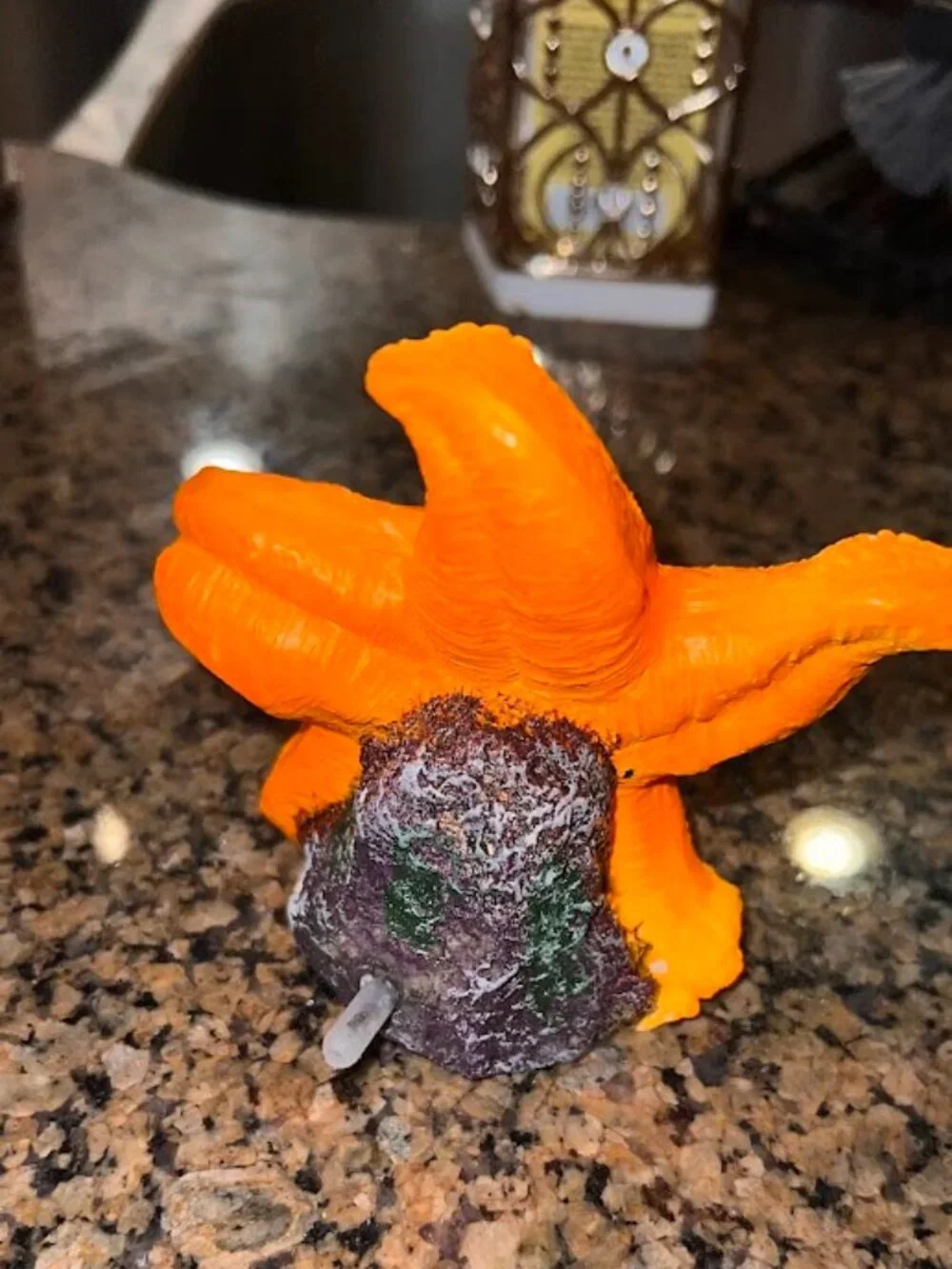 Orange starfish bubbler also known as hydroponics decoration